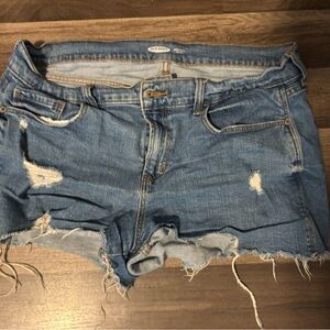 Old Navy Blue Distressed Jean Shorts